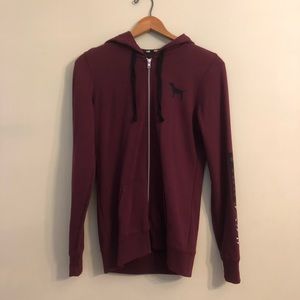 Victoria’s Secret PINK Burgundy zip up sweatshirt